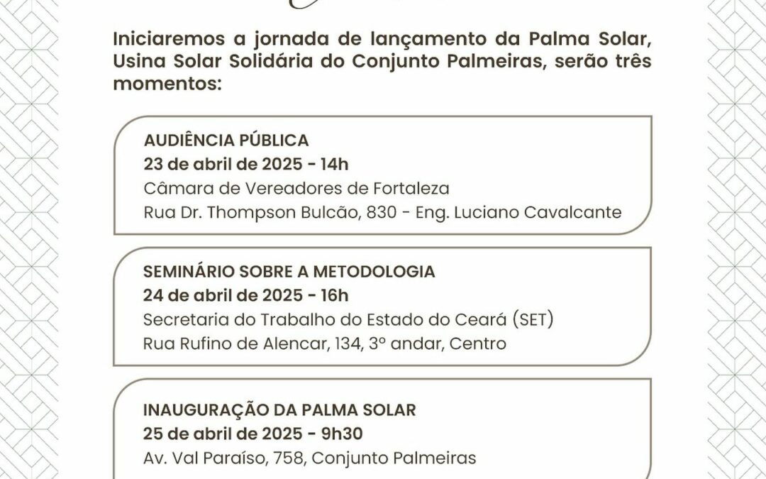 Vem aí o lançamento da PalmaSolar! ☀️